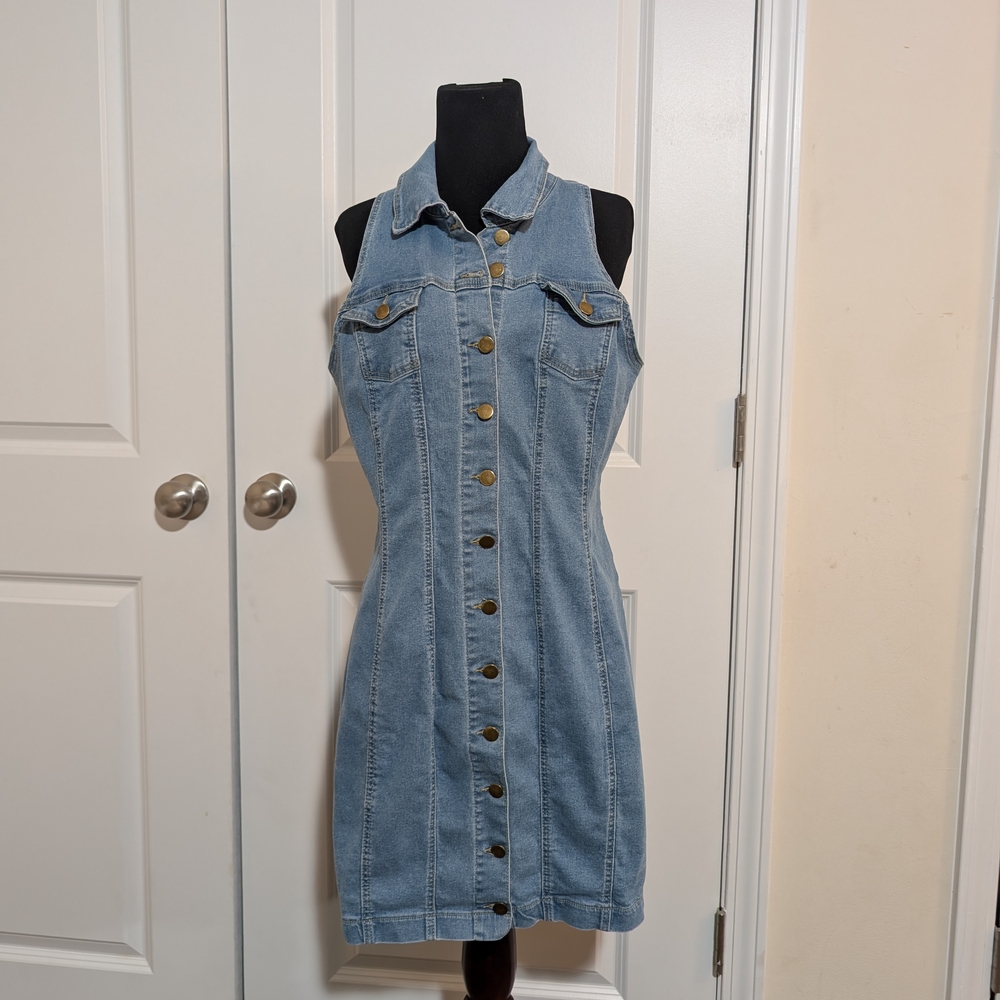 Denim Button-Up Dress